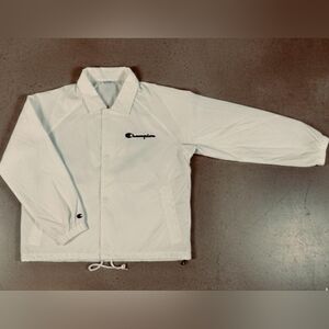 NEW, CHAMPION, White Lightweight, Unisex Jacket. Features logo On Back. Size:L.